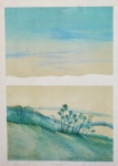LIGIA PALOMBINI  " Campos", serigrafia, PA, med. 69 x 50 cm. Emoldurado com vidro, med. 88 x 68 cm. CID, datado 1982.