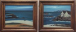 A. MATTERA, par de quadros. "A casa do Pescador" e "Cabo Frio", óleo sobre tela,  med. 38x 45 cm, com moldura 54 x 61 cm. Assinado CID e verso datado 84.