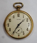 Relógio de bolso Cyma, plaqueado a ouro, caixa 45 mm,  funcionando no momento, máquina não testada, sem garantias.