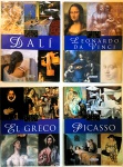 4 Livros Gênios Da Arte - Dalí - Leonardo Da Vinci - El Greco - Picasso( Picasso faltando página de sumário) , Editora Girassol, Capa Mole Em Português, 2007. 96 páginas. 32 cm x 24,5 cm