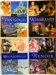 4 Livros Gênios Da Arte - Rembrandt - Renoir - Van Gogh - Michelangelo. Editora Girassol, Capa Mole Em Português, 2007. 96 páginas. 32 cm x 24,5 cm