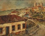WAMBACH. "Ouro Preto" - OST - Assinado no c.i.d e datado 1954 - Ouro Preto. Meds: s/moldura 60 cm x 73 cm; c/moldura 84 cm x 95 cm