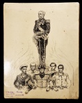 Desenho original com Caxias e soldados