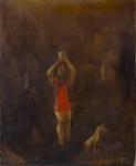 ORLANDO TERUZ - (Rio de Janeiro RJ 1902 - Rio de Janeiro, RJ,1984). " Menina" óleo s/ tela, medindo 46 x 38 cm.