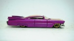 Hot Wheels- Cadillac, 1959, roxo, modelo die-cast- med 8,5 x 3 cm.