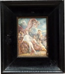 M.FRANÇOIS d'apress F.Boucher. "Vênus", pintura s/marfinite, 18 x 13 cm. Assinado. Emoldurado com vidro, 33 x 29 cm.