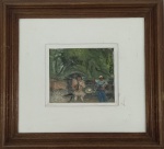 G. MARTINO. "Paisagem", óleo s/eucatex, 15 x 17 cm. Assinado e datado frente e verso , 1984. Emoldurado, 30 x 32 cm.